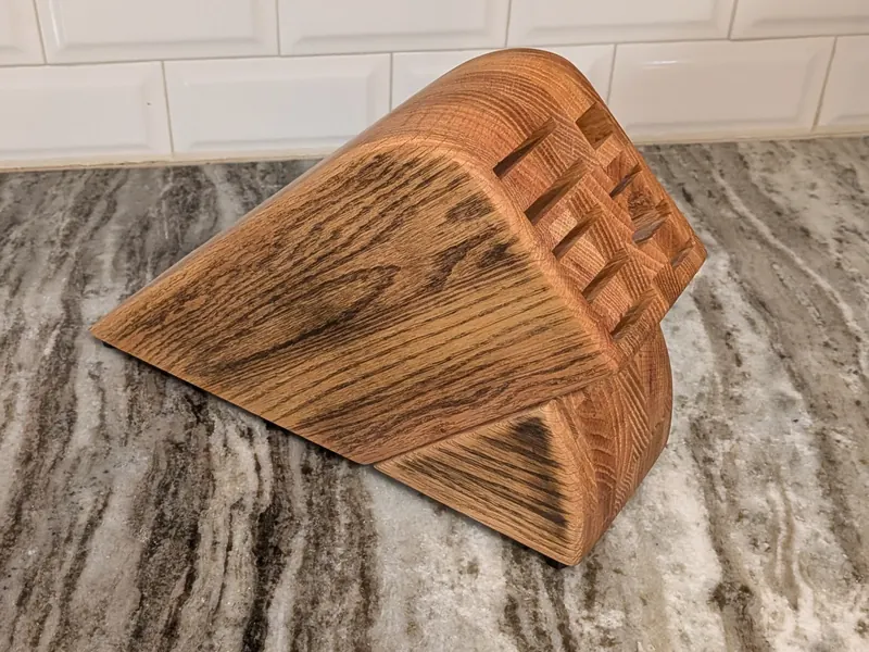 Pew Knife Block Natural Finish